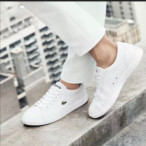 Men white Lacoste sneakers size 8